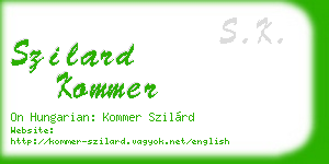 szilard kommer business card